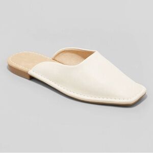 Women's Universal Thread Brandy Slip-On Mules Cream Size 5